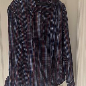 Paul & Shark Men's Blue and Red Plaid Shirt